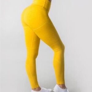 Alphalete Revival OG  Dandelion Yellow Running Compression Gym Leggings Large